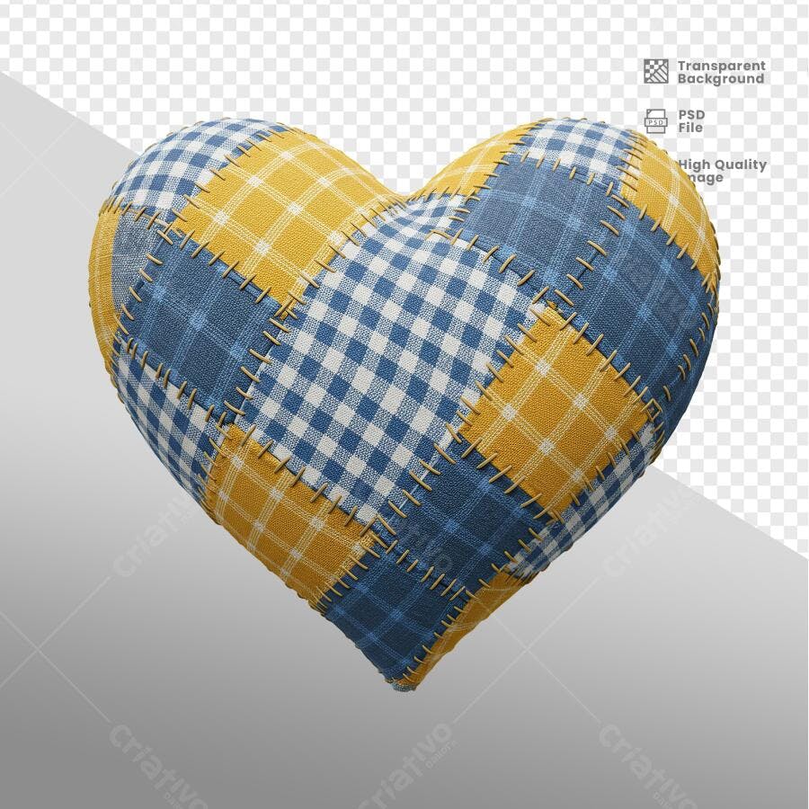 Imagem em Formato de Coração Patchwork PSD Editável