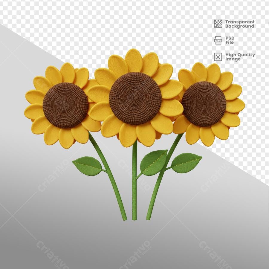 Arte com Girassóis para Dia dos Pais PSD Editável