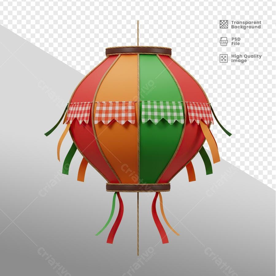Balão Junino para Festa Junina PSD Editável