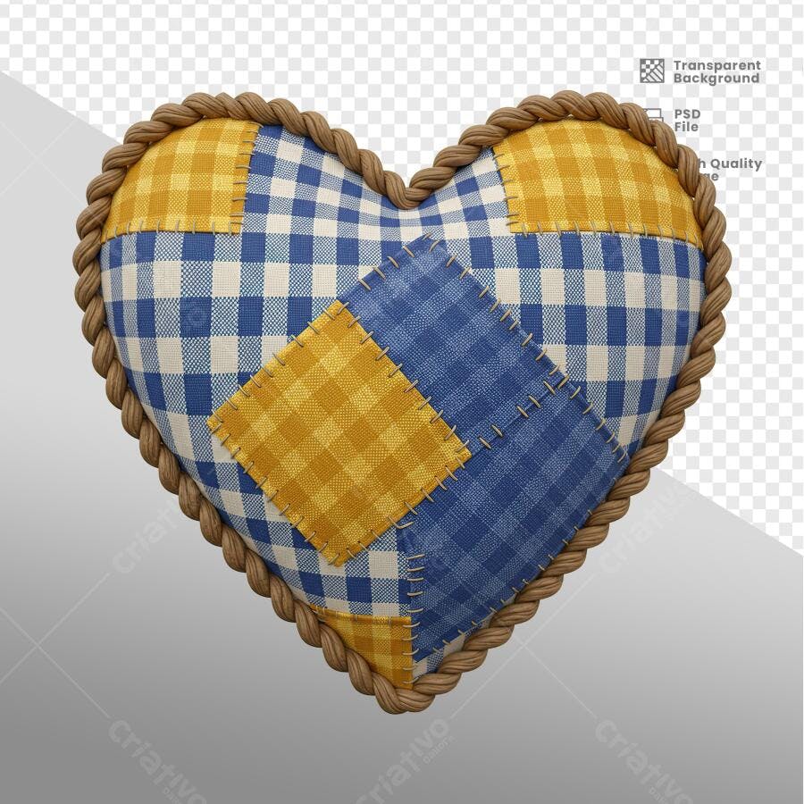 Imagem em Formato de Coração Patchwork PSD Editável