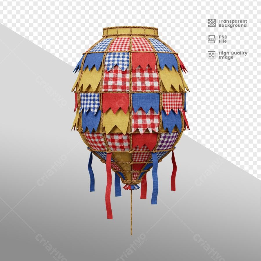 Balão Junino Festa Junina PSD Editável