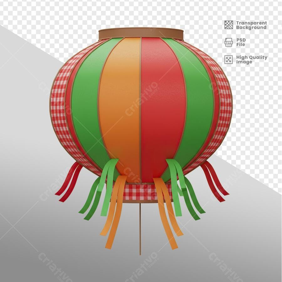 Balão Junino Festa Junina PSD Editável