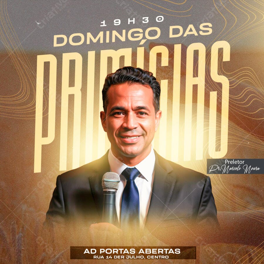 Flyer Domingo das Primícias PSD Editável