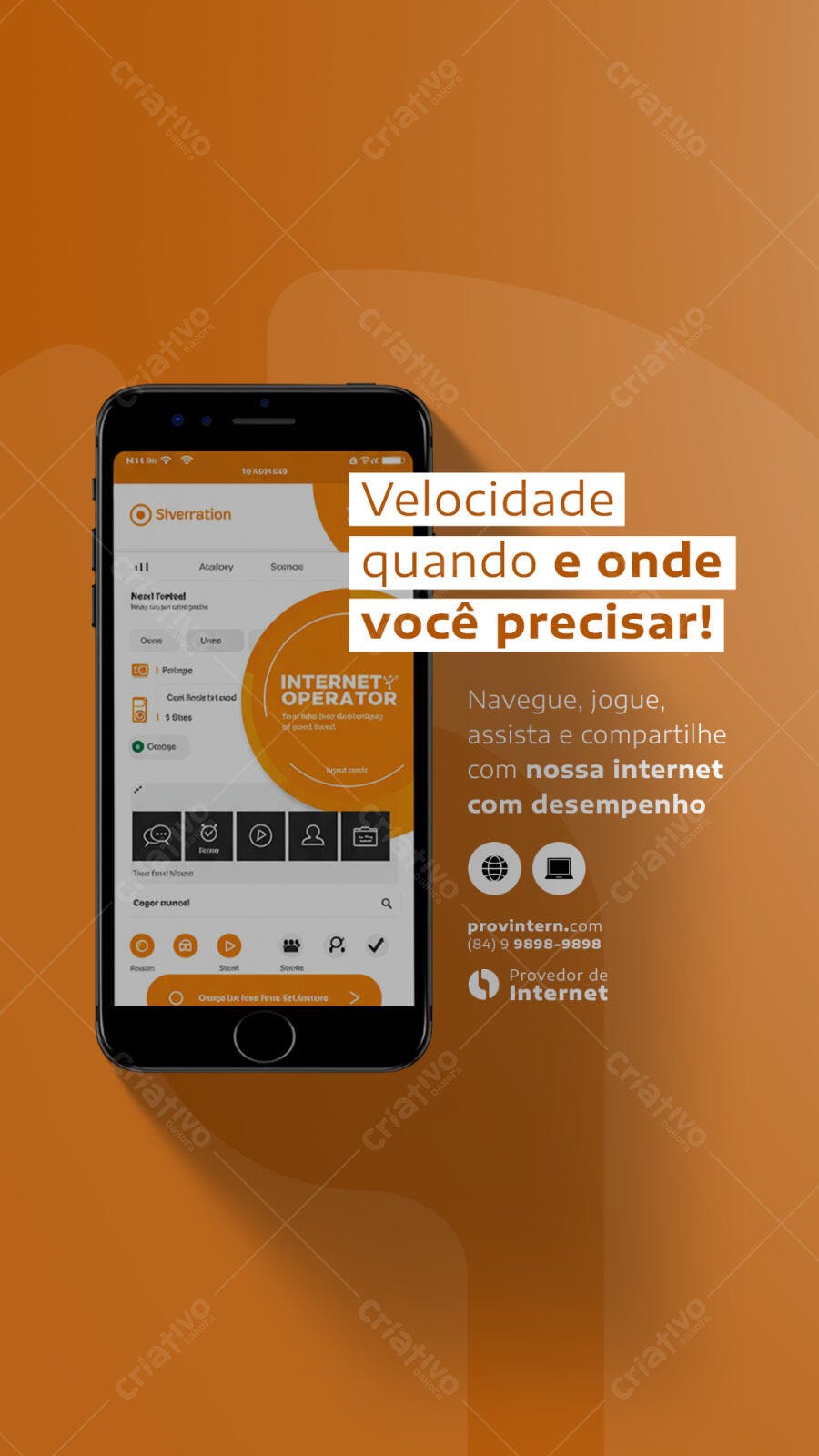 Mockup App Celular Internet PSD Editável