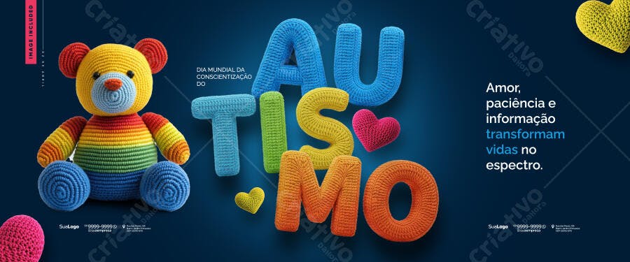 Banner Dia Mundial do Autismo PSD Editável