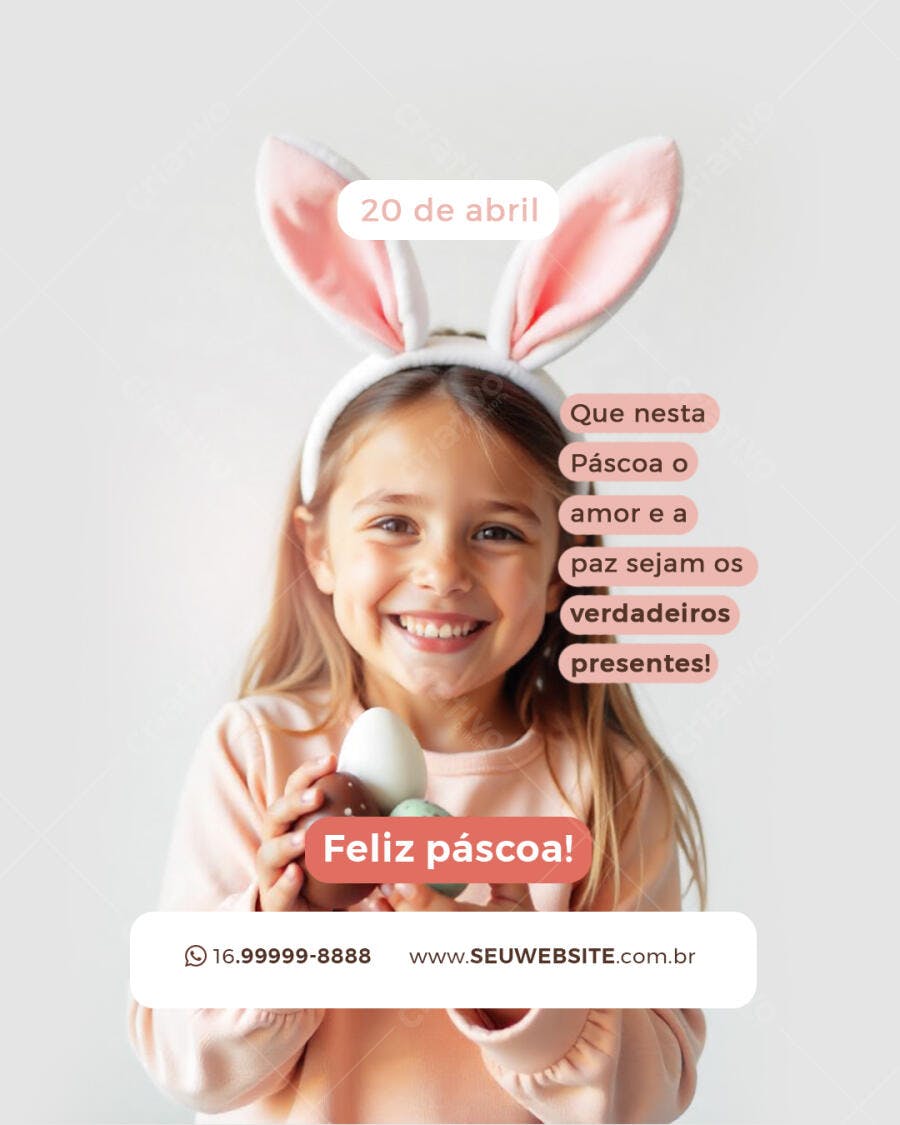 Flyer Páscoa 20 de Abril PSD Editável