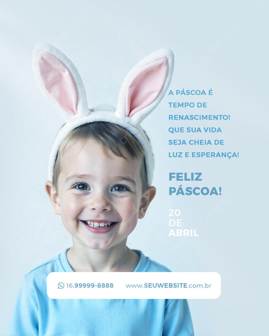 Flyer Páscoa Infantil PSD Editável