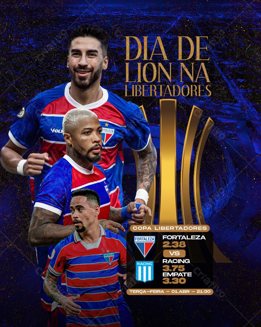 Flyer Copa Libertadores Fortaleza x Racing PSD Editável
