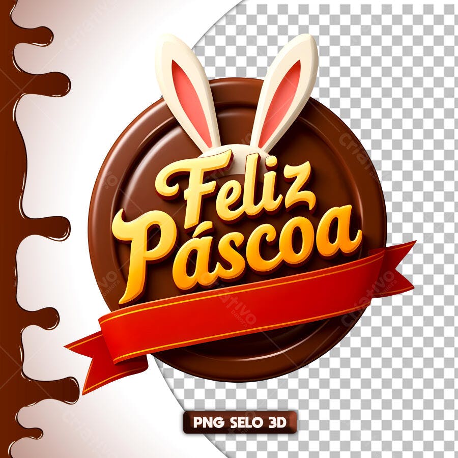 Selo Páscoa PNG com fundo transparente