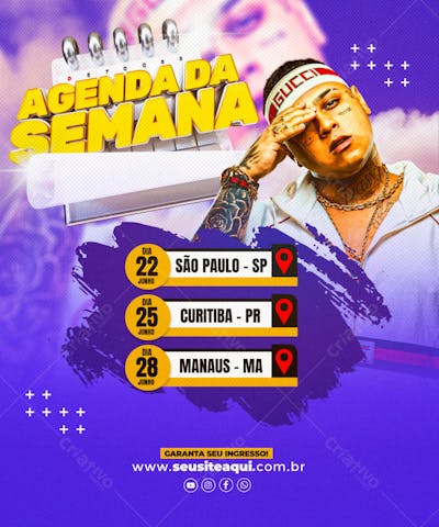 FLYER EVENTO AGENDA DA SEMANA ARTISTA