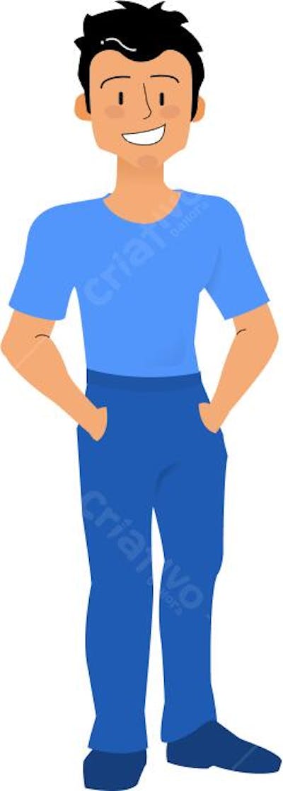 Homem Personagem Vetorial Flat – Ilustração Minimalista