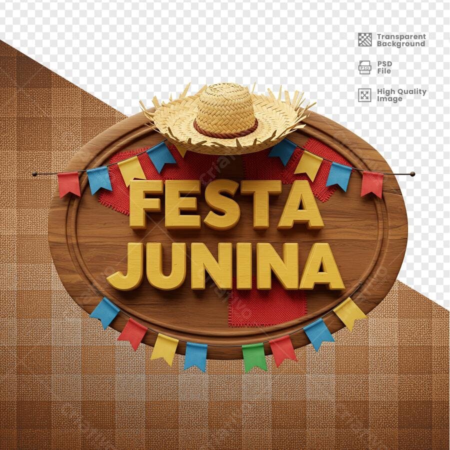 Placa Festa Junina PSD Editável