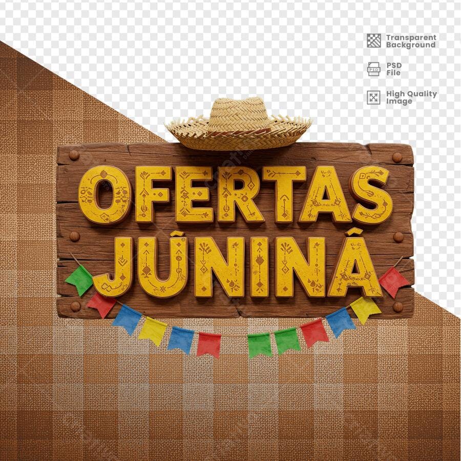 Placa Ofertas Juninas PSD Editável
