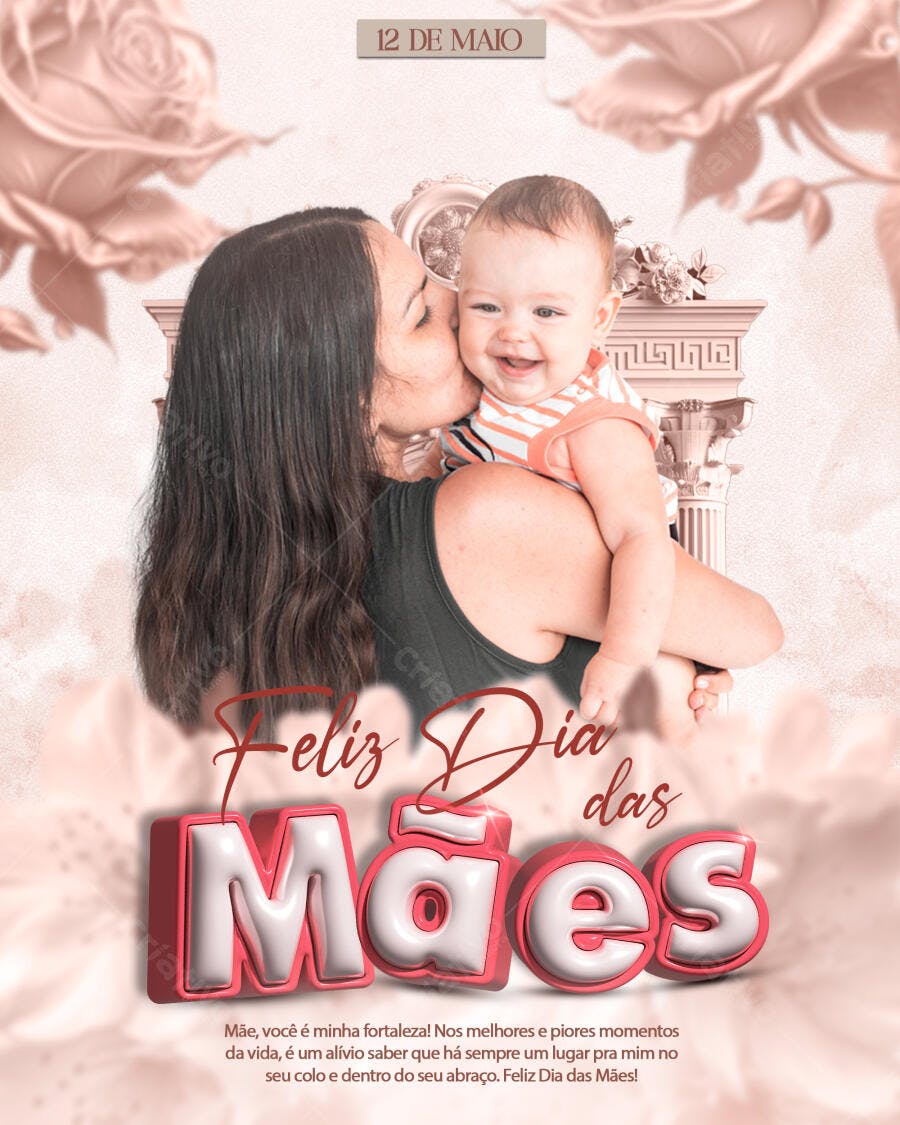 Flyer Dia das Mães com Bebê PSD Editável