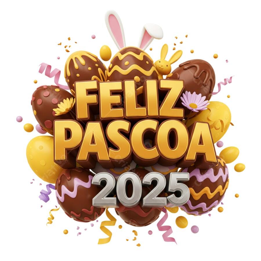 Banner Páscoa 2025 PNG com fundo transparente