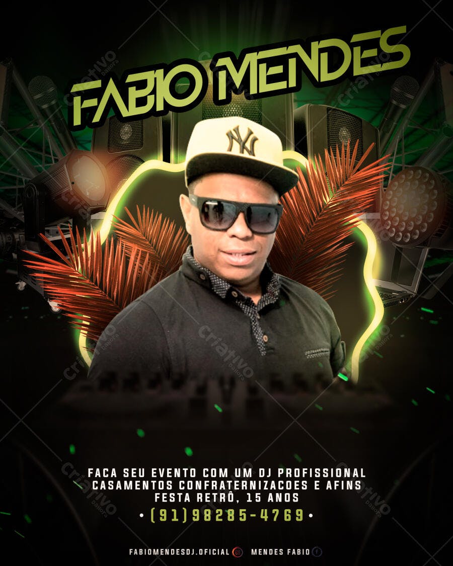 Flyer para DJ Festa Retro PSD Editável