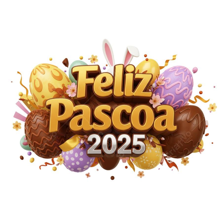 Banner Páscoa 2025 PNG com fundo transparente