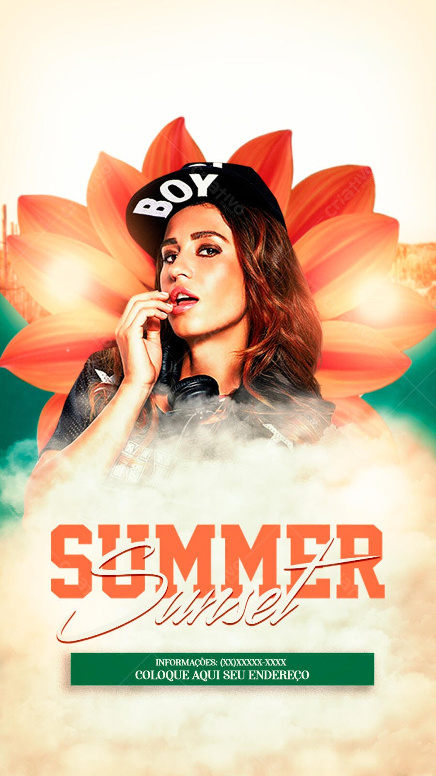 Flyer Festa Sunset Verão PSD Editável