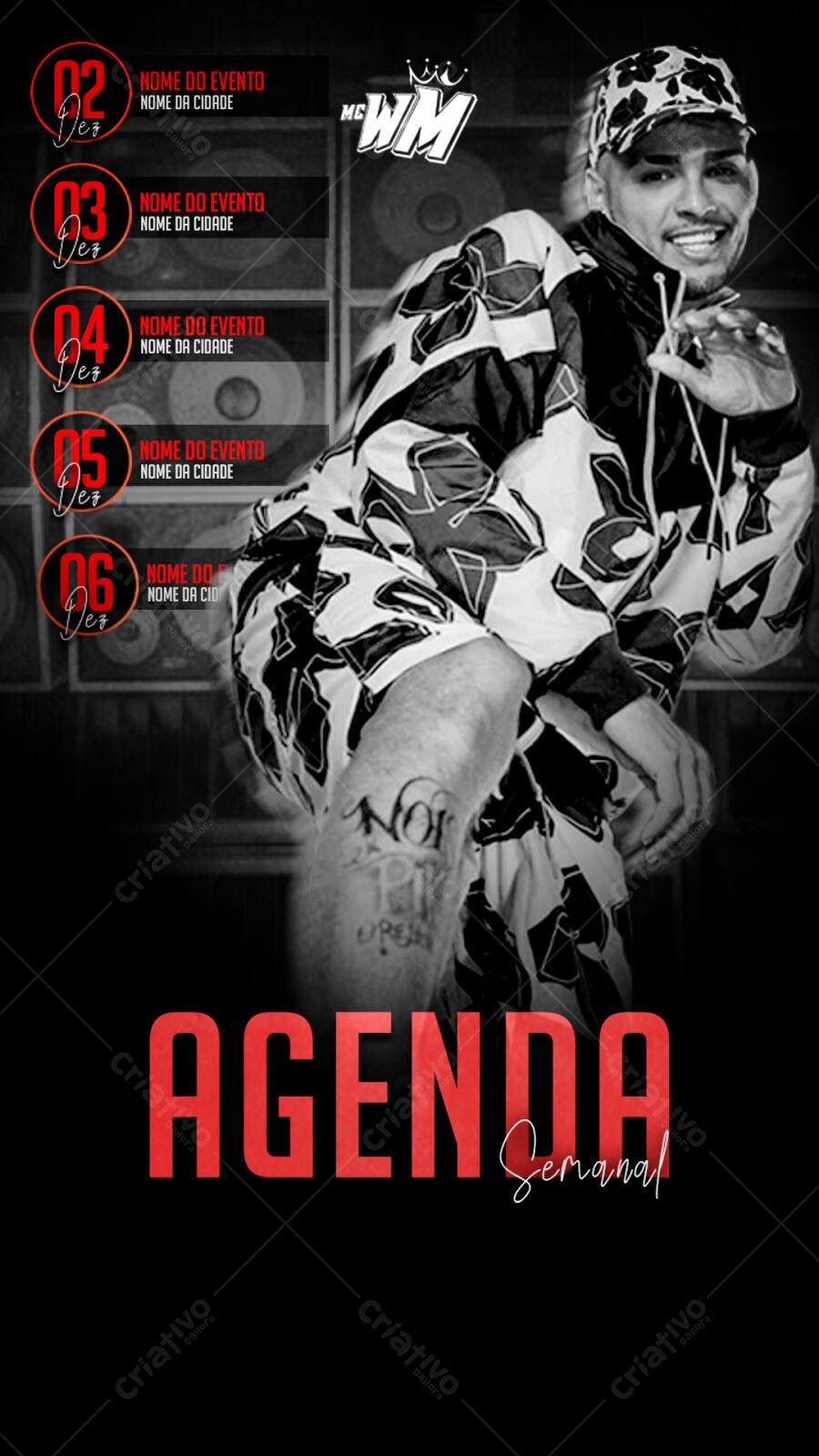 Flyer Agenda Semanal PSD Editável