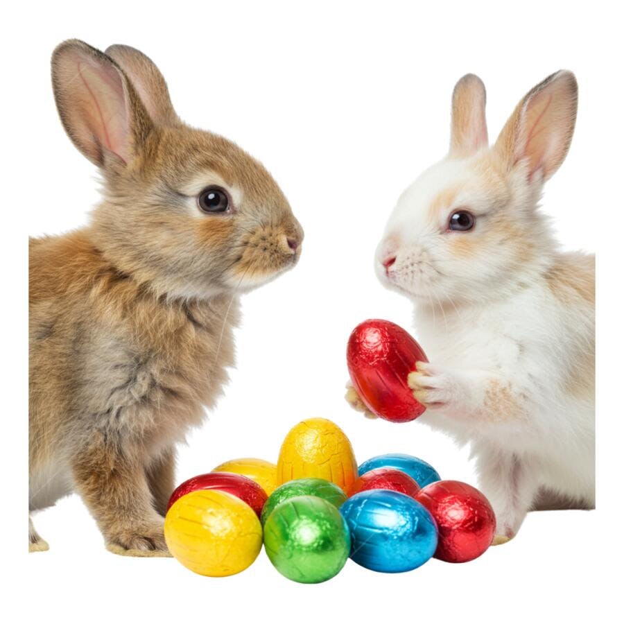 Imagem Páscoa: Coelhinhos e Ovos PSD Editável