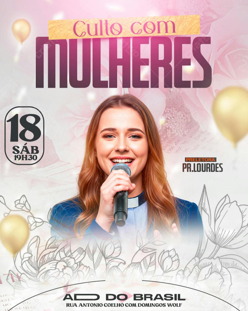 FLYER CULTO COM MULHERES