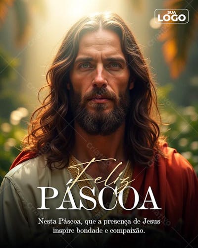 Feliz Páscoa Flyer de Pascoa PSD Feed