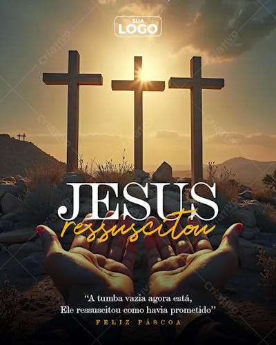 Flyer Jesus Pascoa Jesus Ressuscitou Flyer PSD