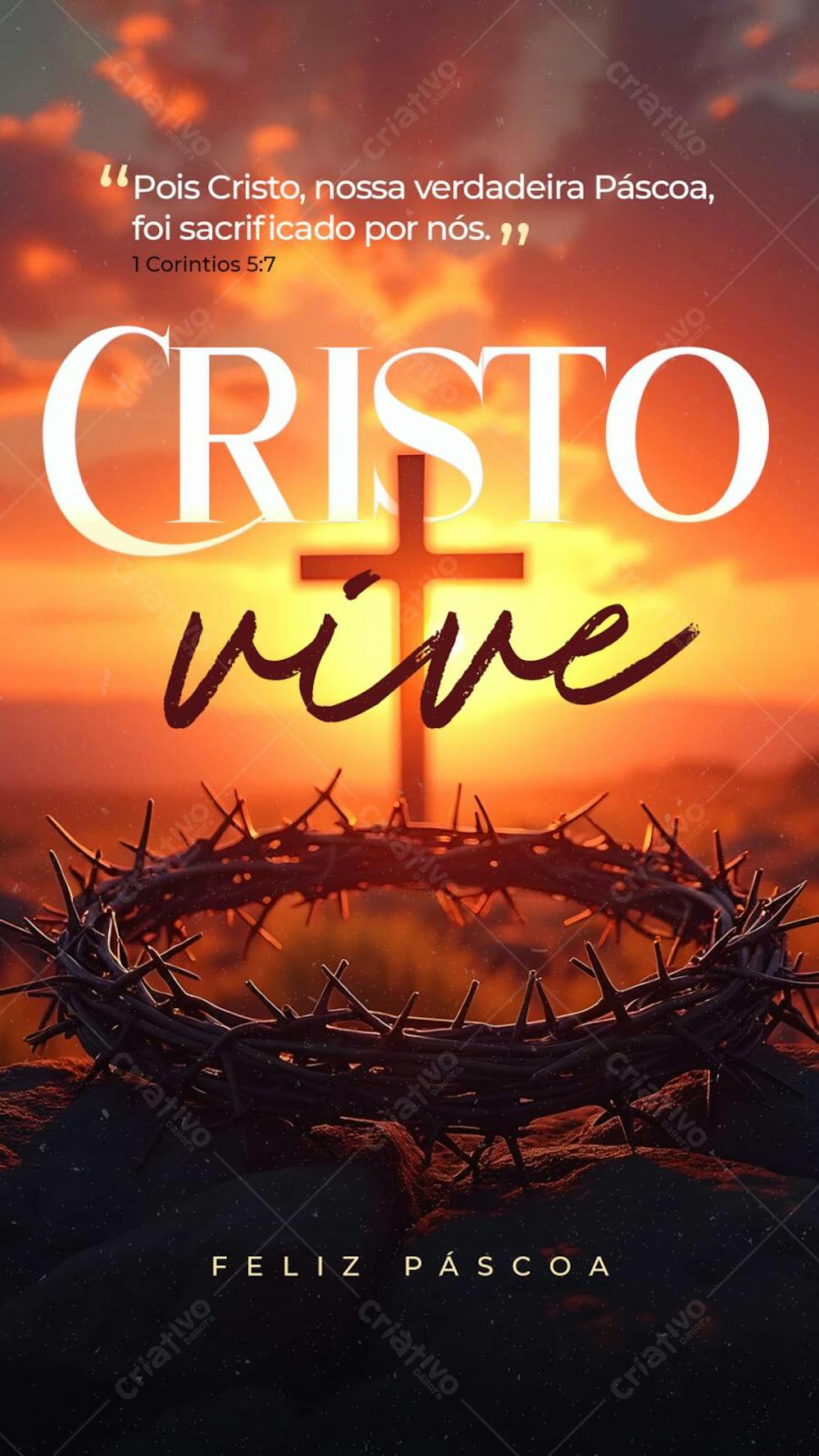 Flyer Páscoa Igreja PSD Cristo Vive STORIES