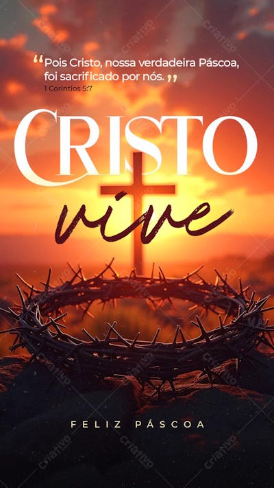 Flyer Páscoa Igreja PSD Cristo Vive STORIES