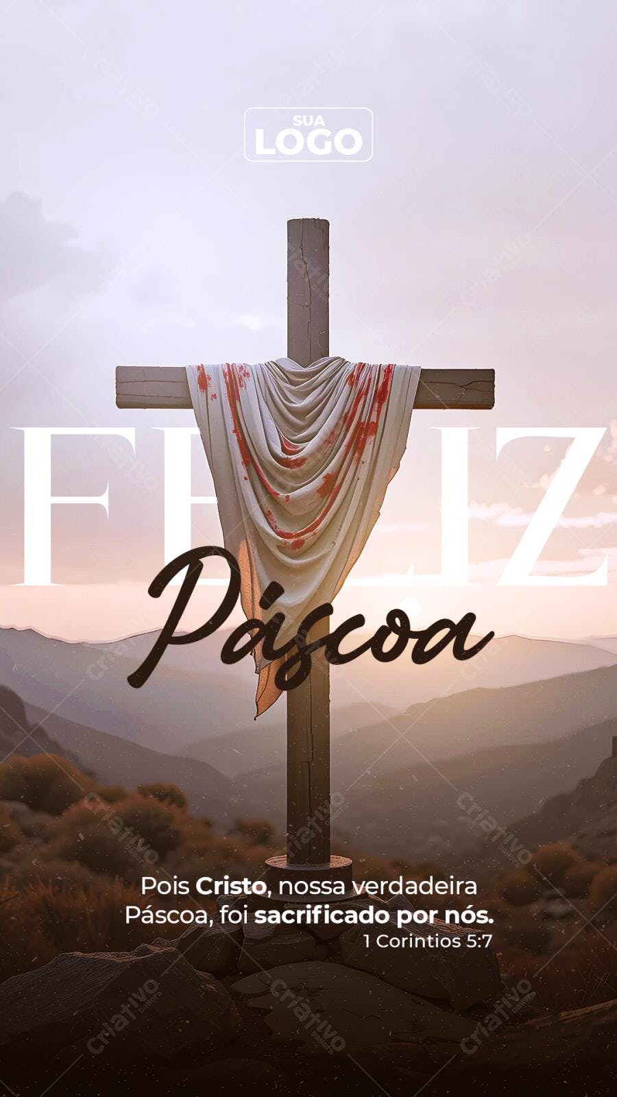 Flyer Páscoa Religioso PSD Editável
