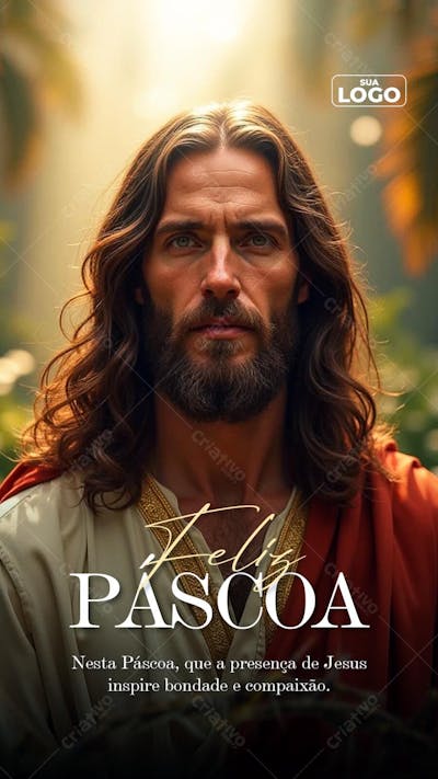 Feliz Páscoa Flyer de Pascoa PSD Stories
