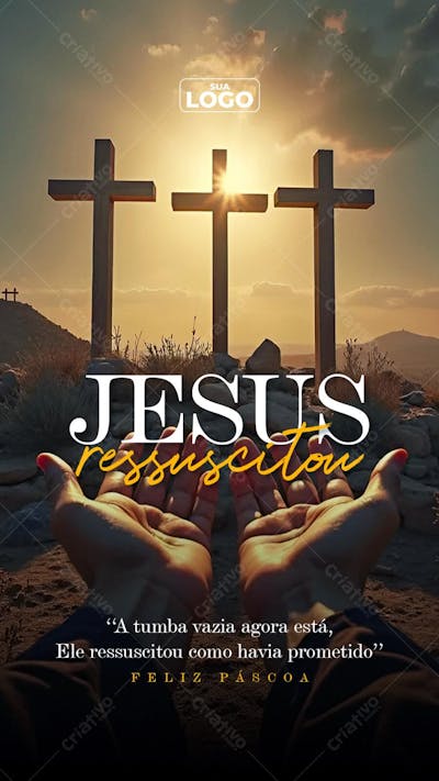 Flyer Jesus Pascoa Jesus Ressuscitou Flyer PSD Stories