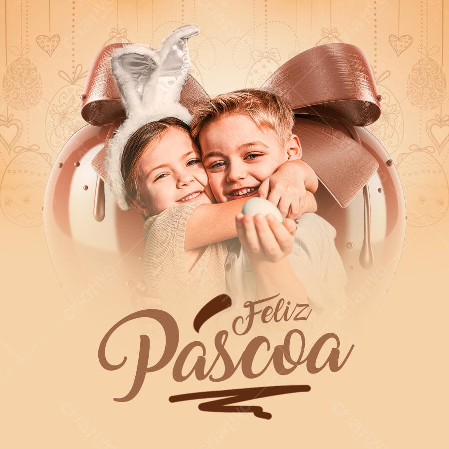 Flyer Páscoa Infantil PSD Editável