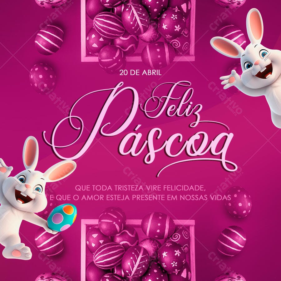 Flyer Páscoa 20 de Abril PSD Editável