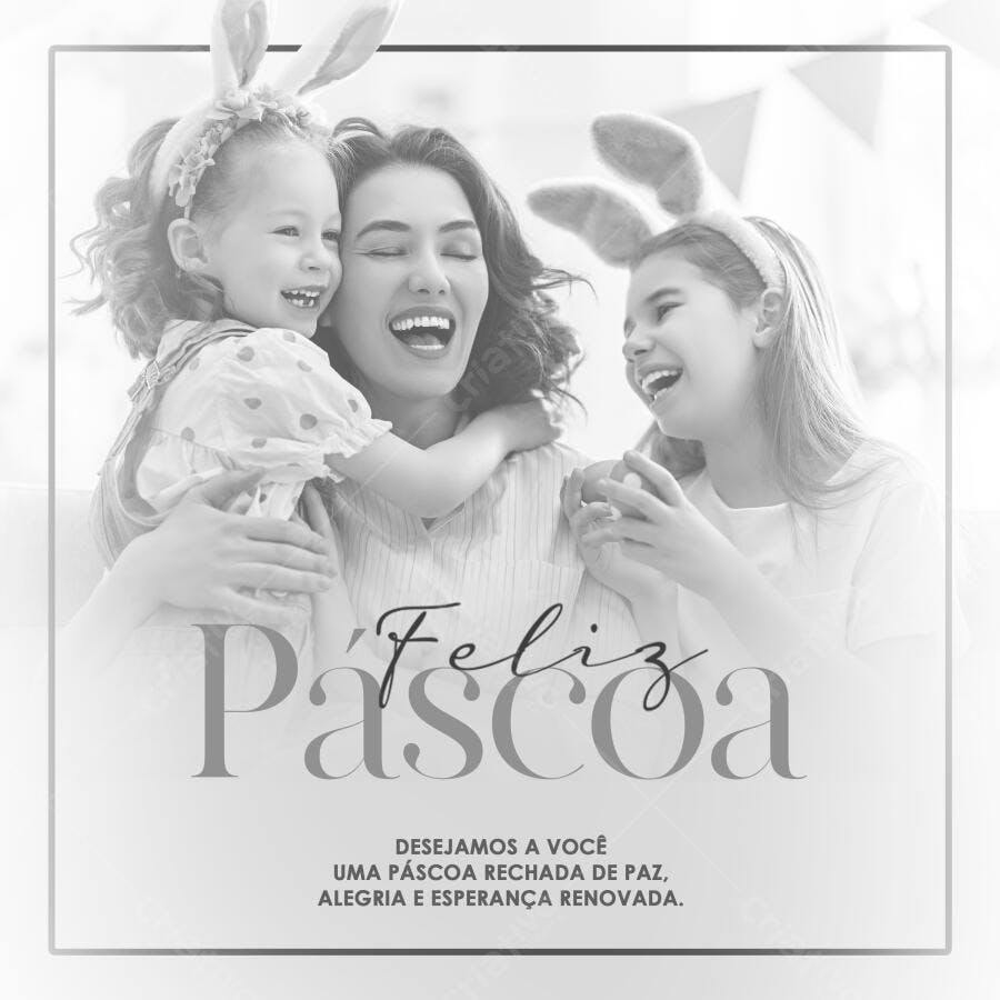 Postagem Páscoa Família PSD Editável