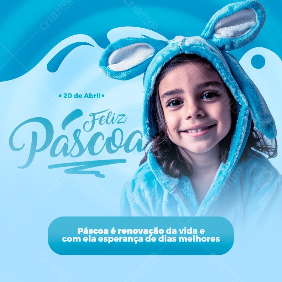 Postagem Feliz Páscoa PSD Editável