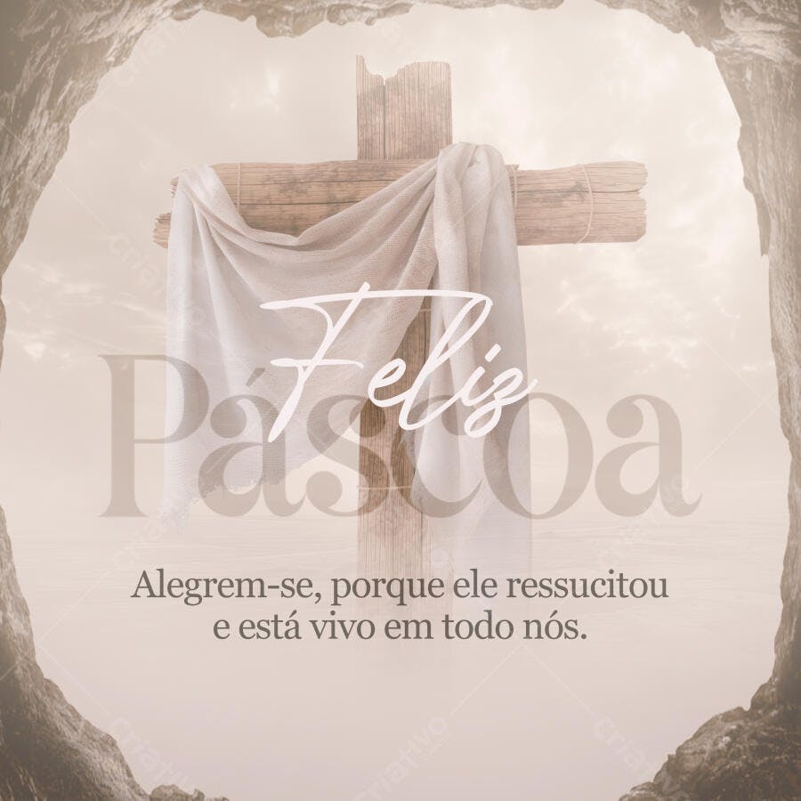 Post para Páscoa PSD Editável