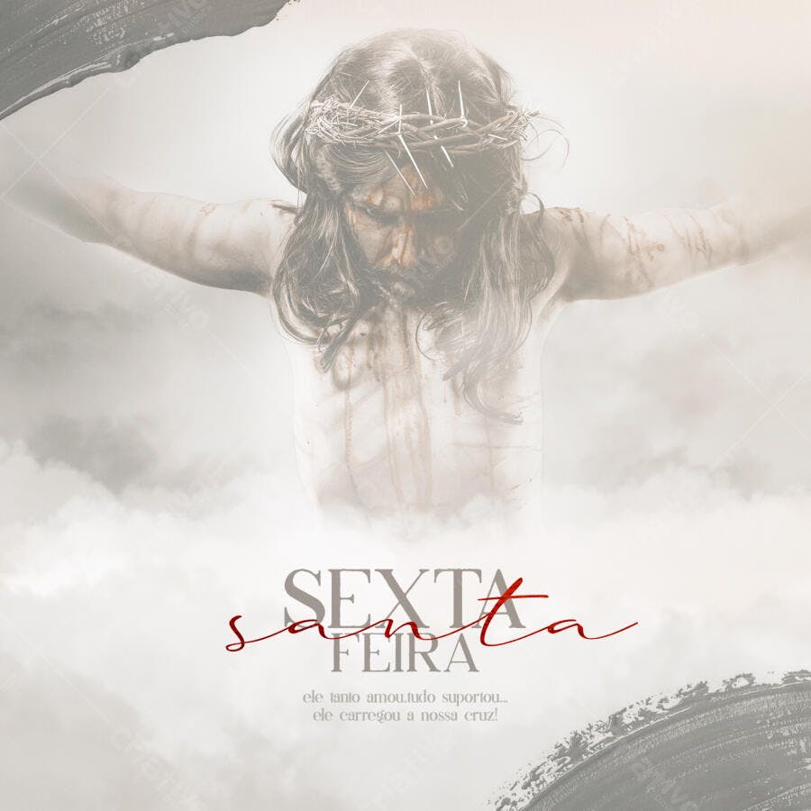 Flyer para Sexta-Feira Santa PSD Editável