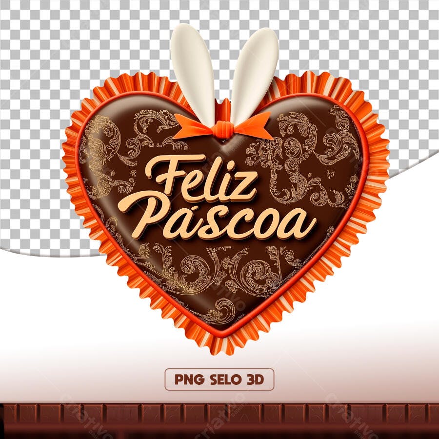 Selo Páscoa Chocolate PNG com fundo transparente