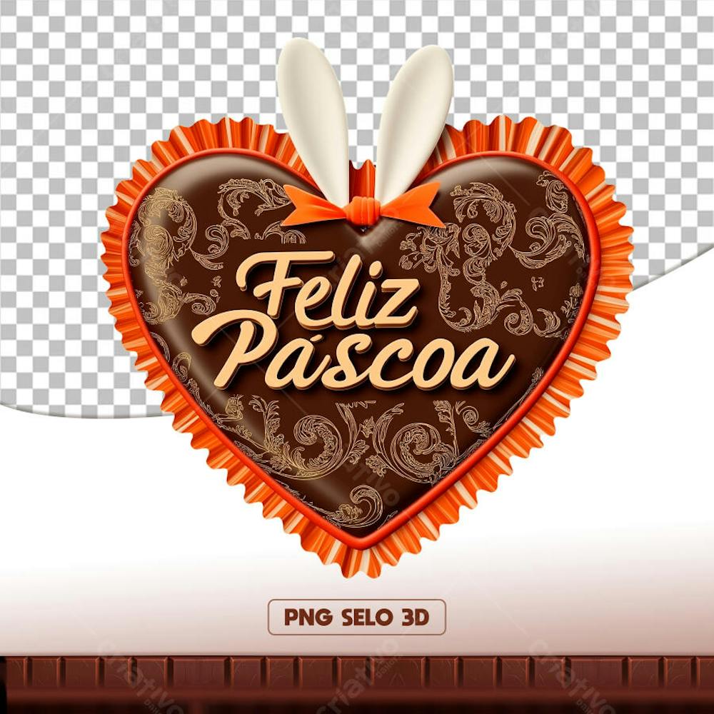 CORAÇÃO DE CHOCOLATE PÁSCOA 3D