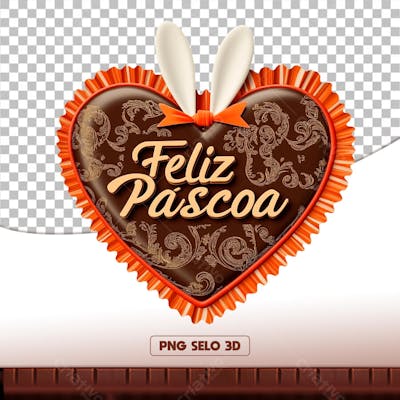 CORAÇÃO DE CHOCOLATE PÁSCOA 3D