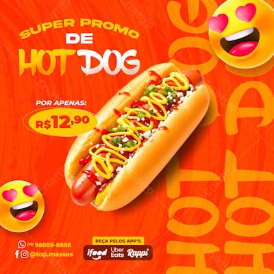 Feed Post Hot Dog Social Media