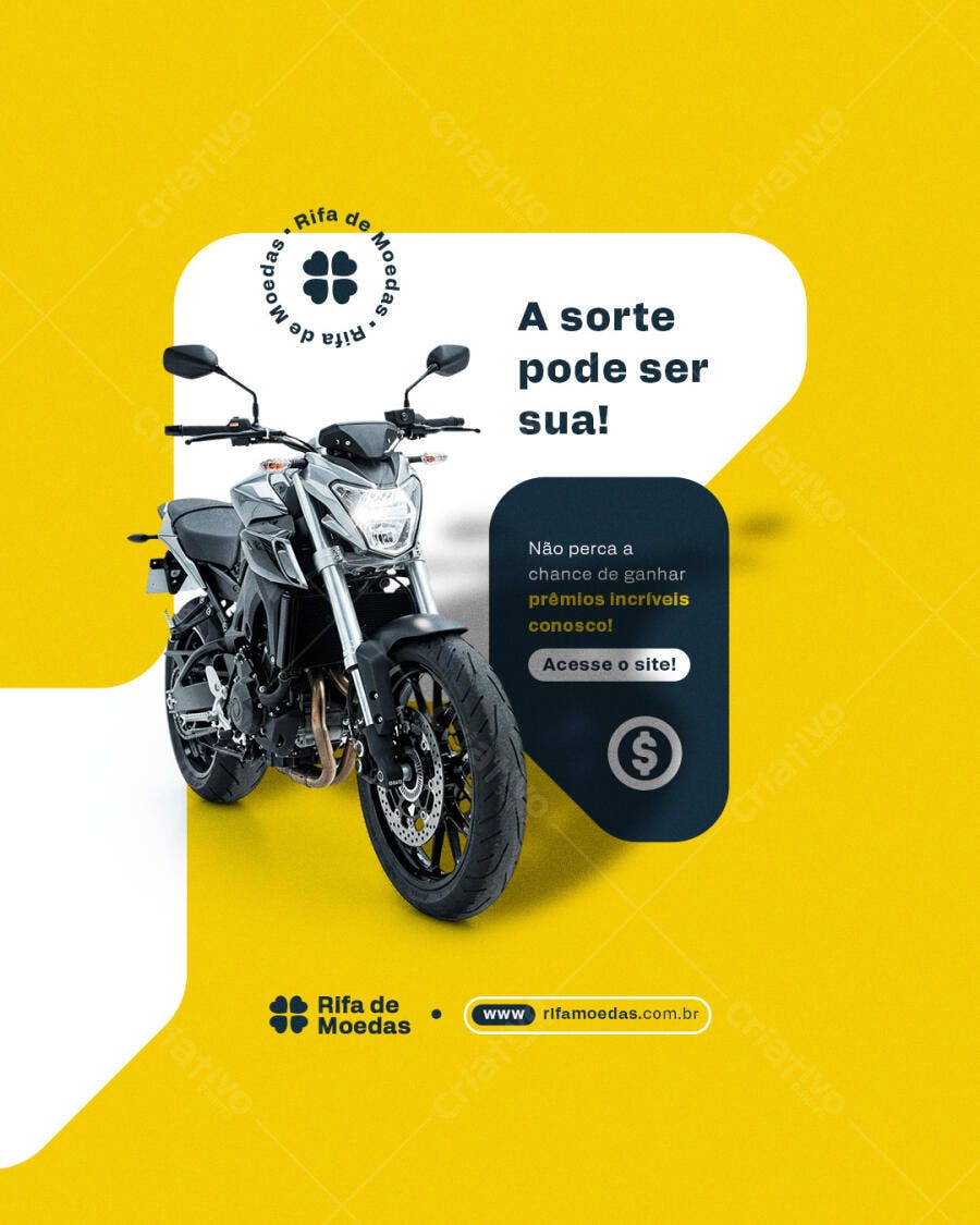 Flyer para Rifa de Moto PSD Editável