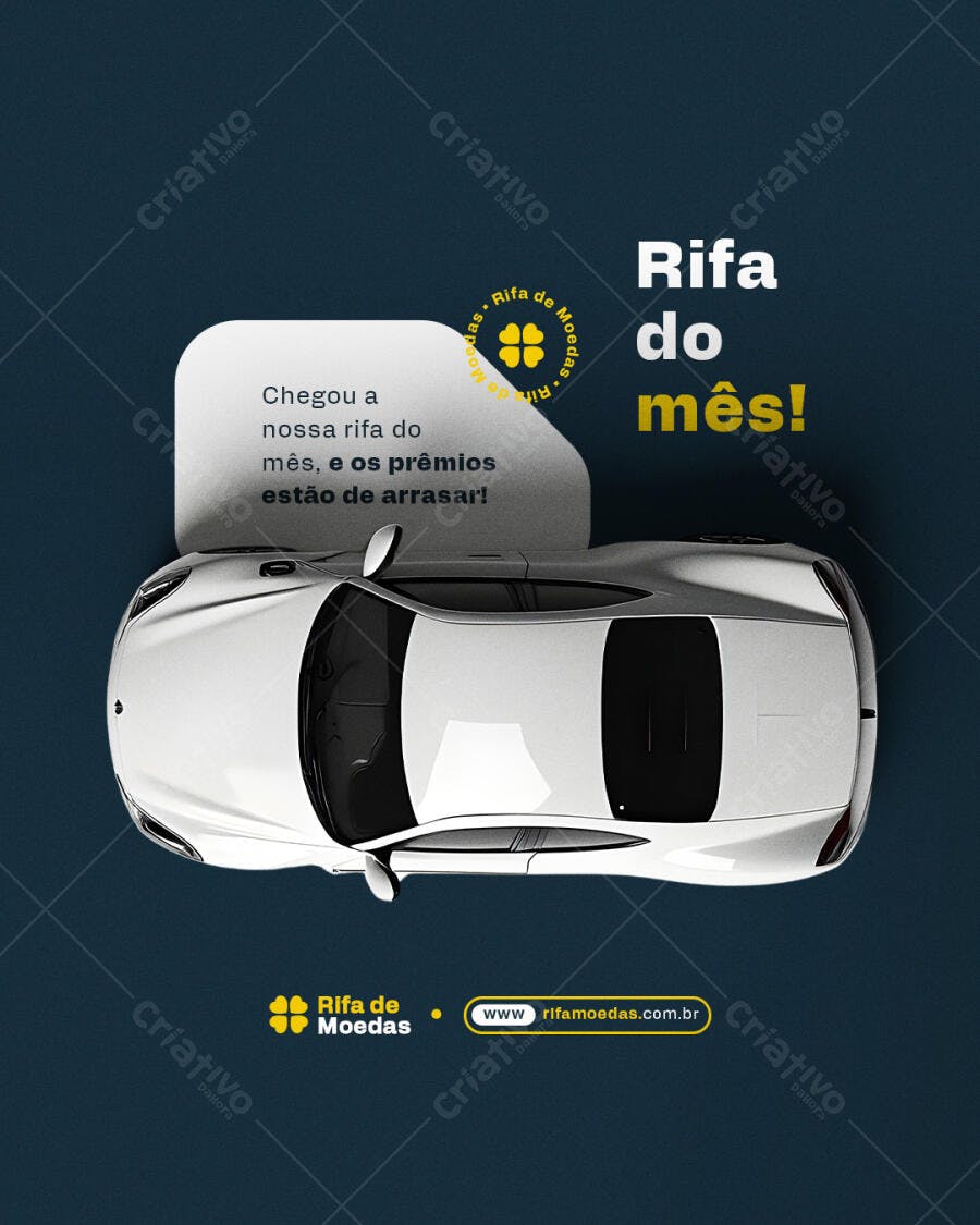 Post para Rifa Mensal PSD Editável