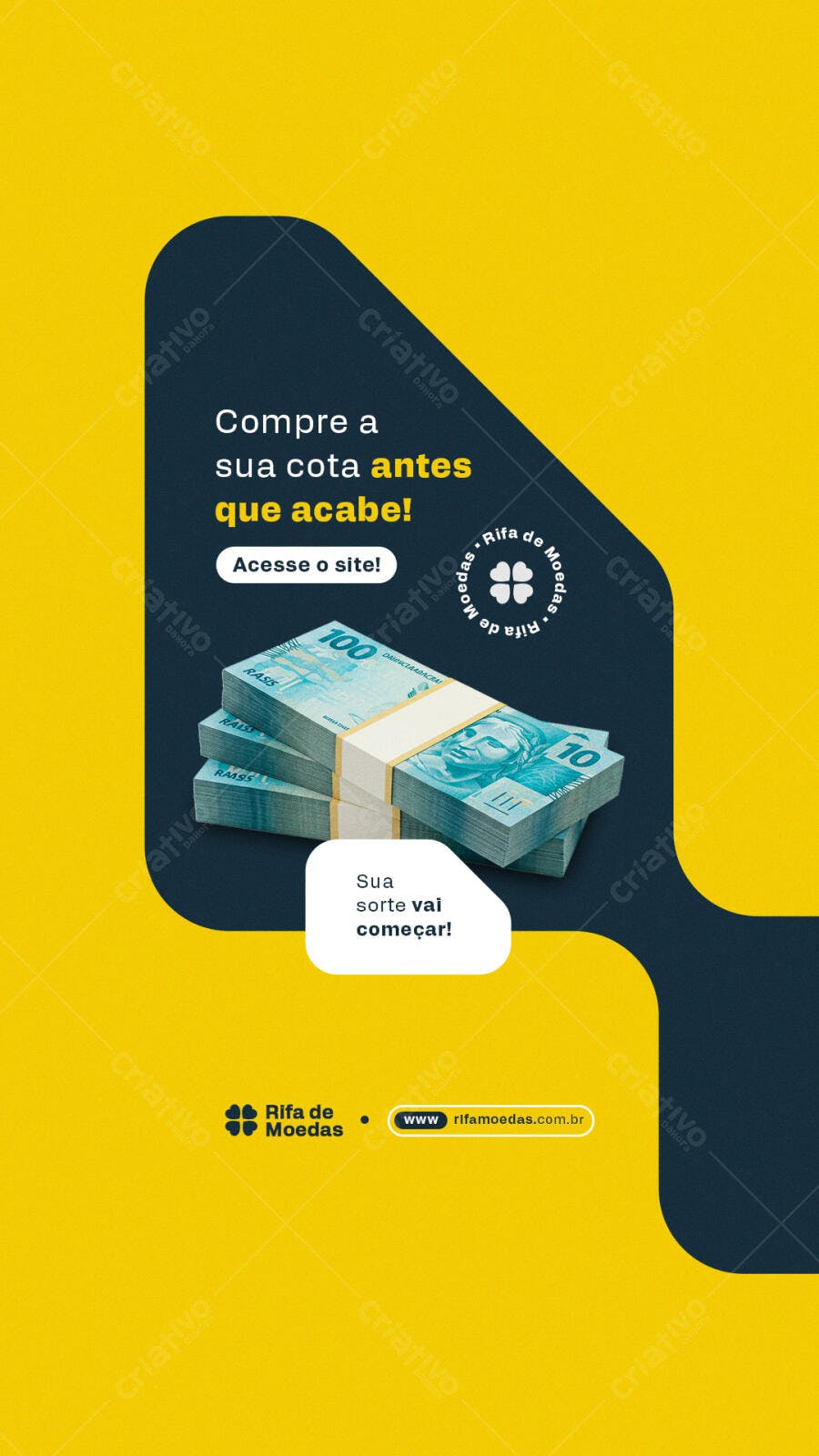 Flyer para Rifa de Moedas PSD Editável
