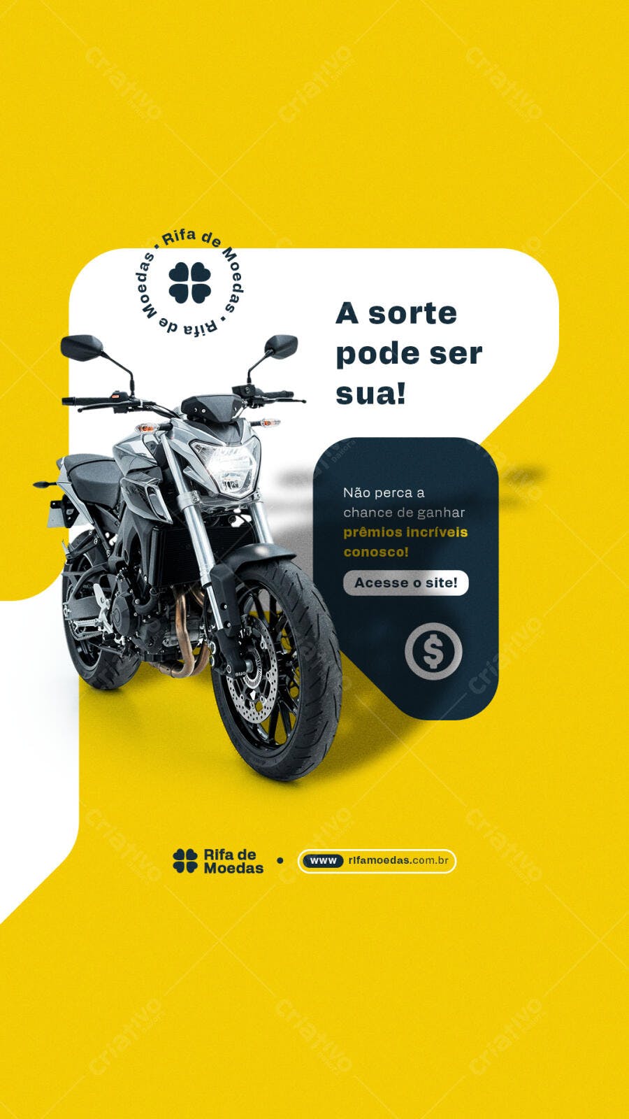 Flyer para Rifa de Moto PSD Editável