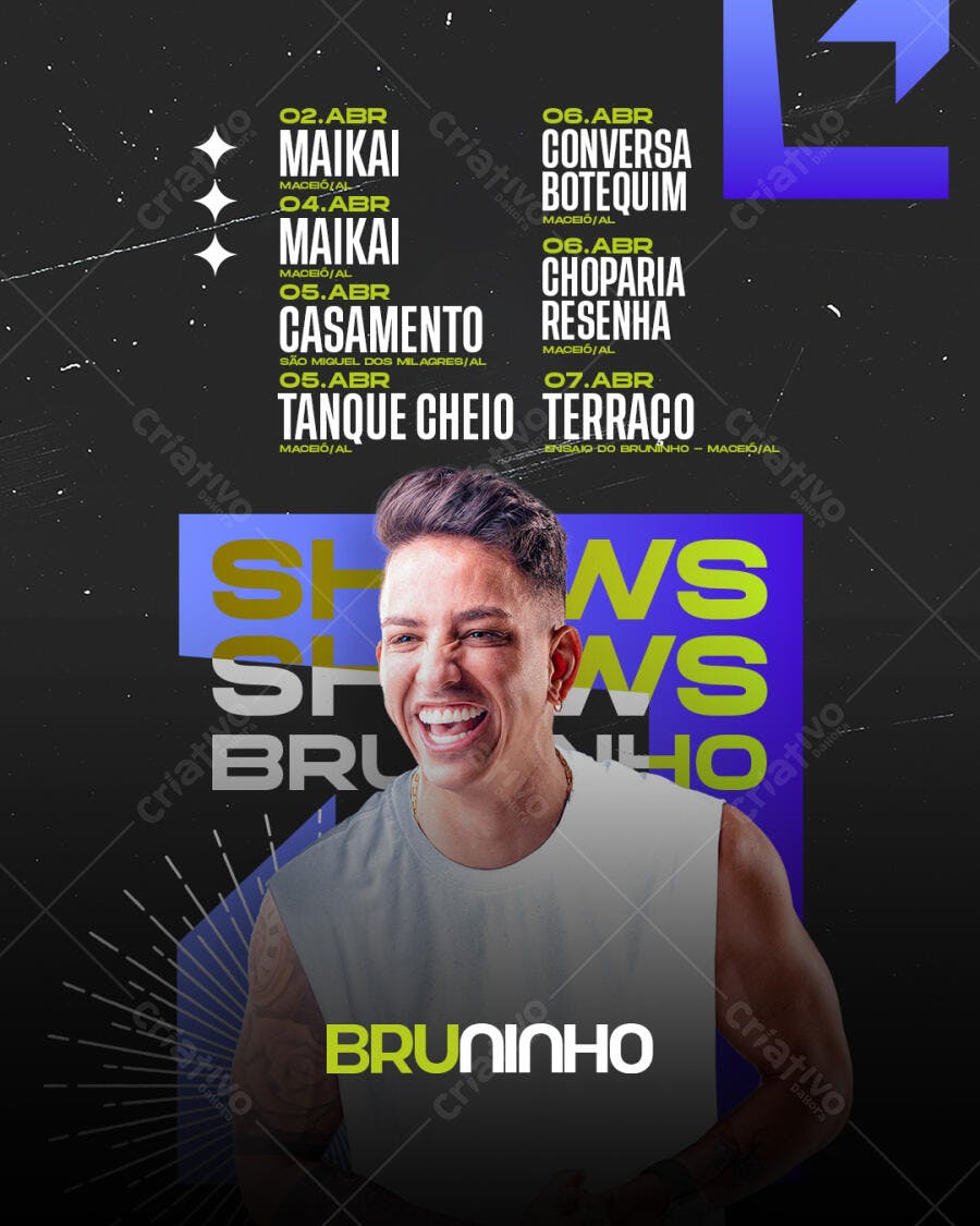 Flyer Show Bruninho PSD Editável