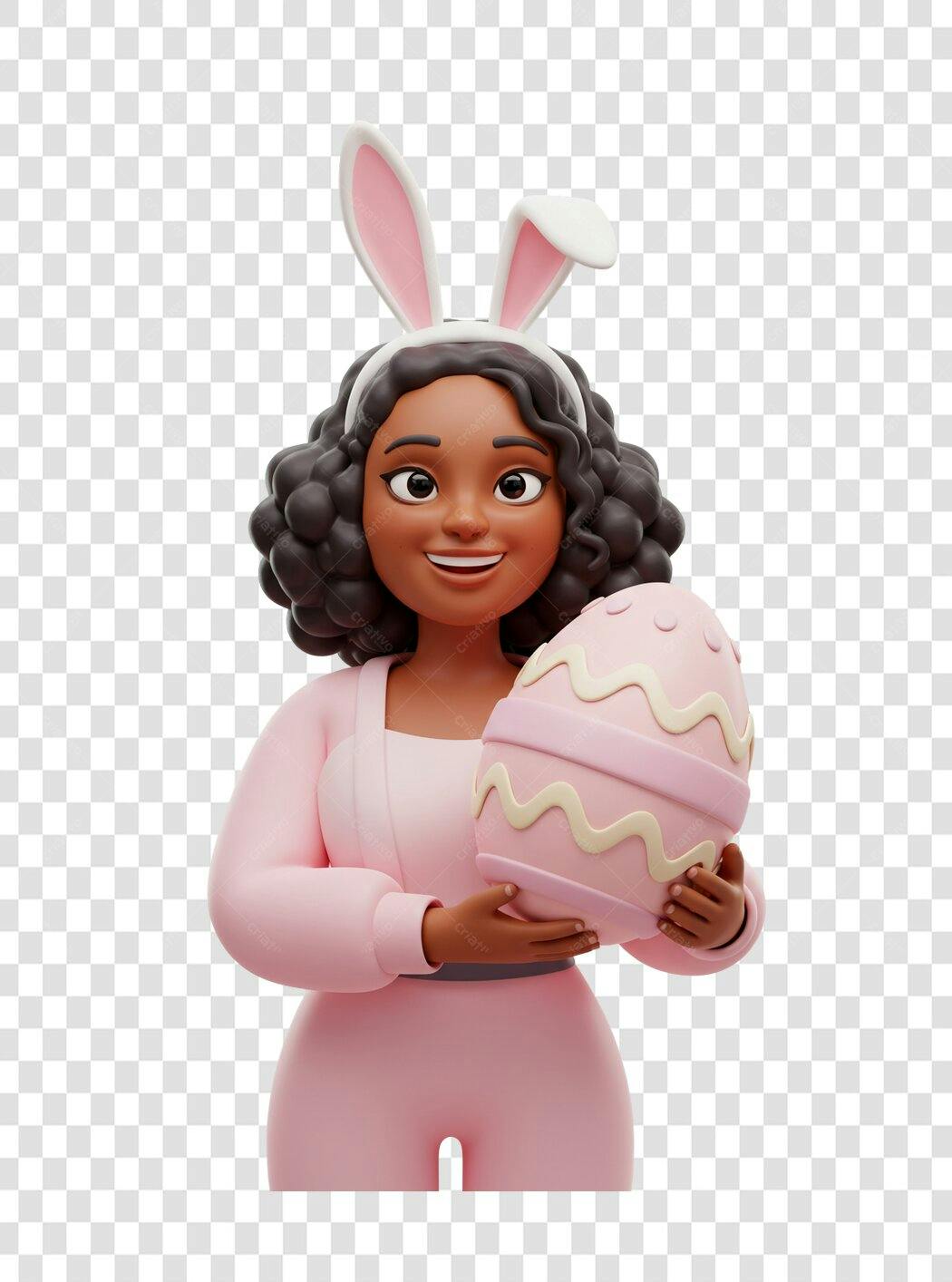 Post Instagram Páscoa Mulher Afro PNG com fundo transparente