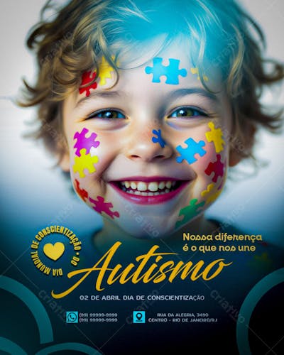 NOSSA DIFERENÇA É O QUE NOS UNE DIA MUNDIAL DA CONSCIENTIZAÇÃO DO AUTISMO