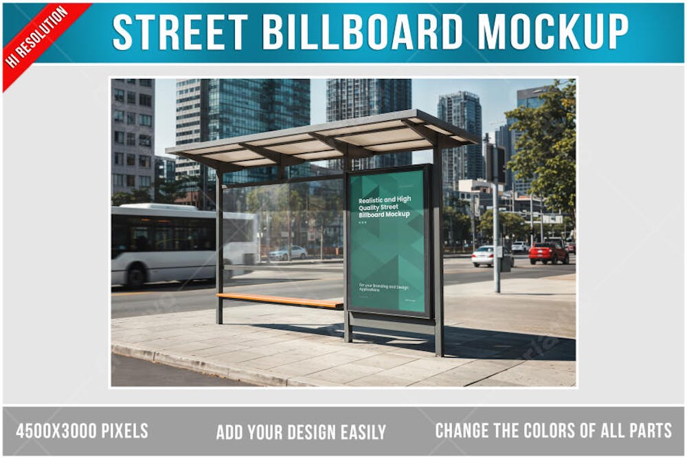 Anúncio Publicitário na rua PSD editável Mockup